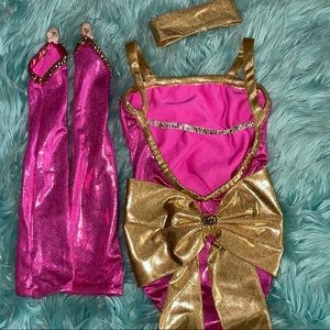 Girls Pink/Gold Jazz Costume